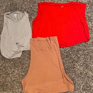 Alo and JoyLab crop tops set of 3
